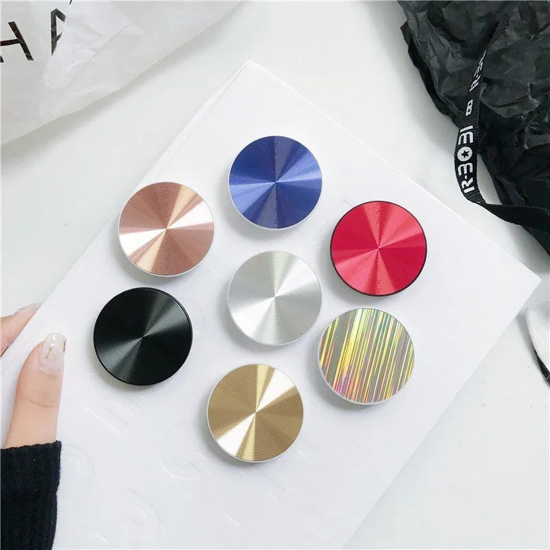 Colourful silicone phone ring stand and extension grip for mobile devices in silver colour