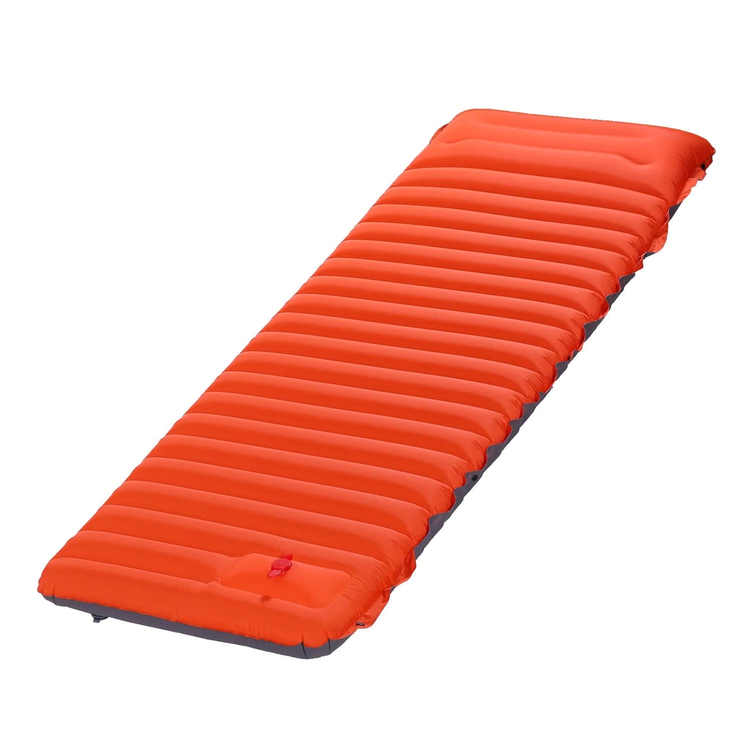 Camping foot type automatic portable inflatable bed 190x70x10cm blue with green colour on grass