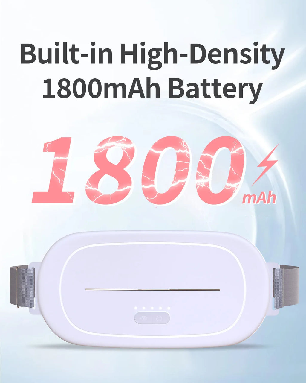 White rechargeable uterine warming device with remote control for postpartum and menstrual pain relief.