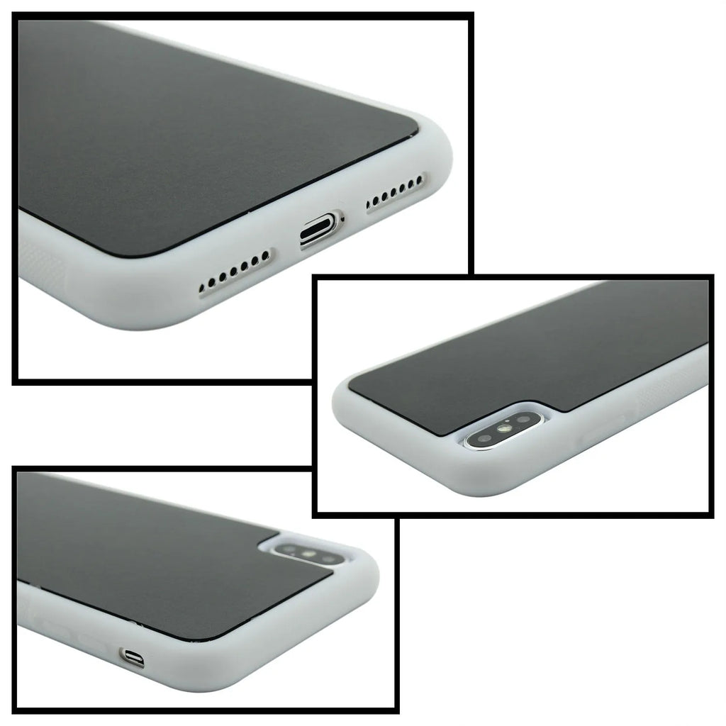 Anti-gravity nano material phone case for iPhone, black and white colours, shockproof and shatterproof protection