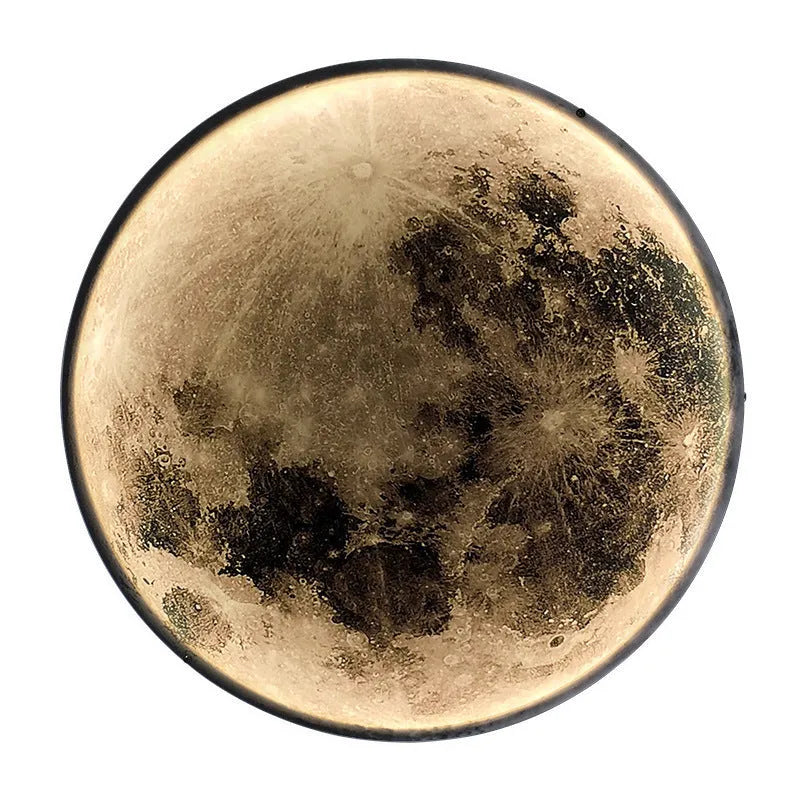 Moon wall lamp decorative sconce wrought iron acrylic lunar model 24cm to 120cm for bedroom living room
