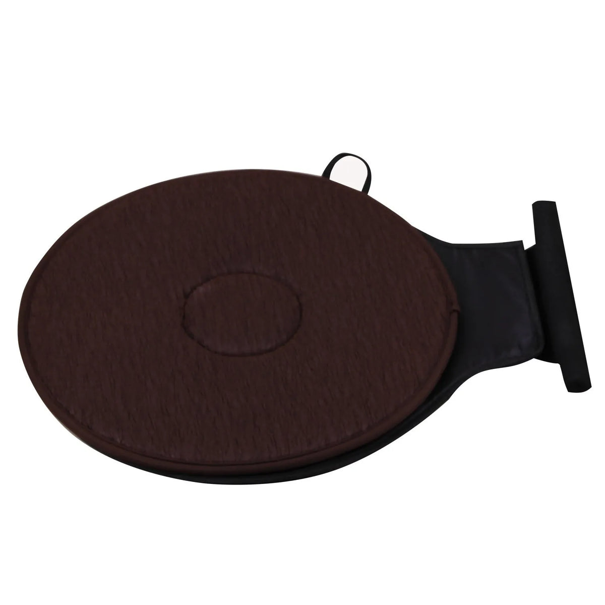360-degree rotation cushion made of pleated cloth and EVA foam, available in multiple colours, on a chair
