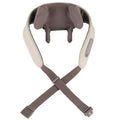 Milky white rechargeable shoulder and neck massager with kneading function and infrared physiotherapy