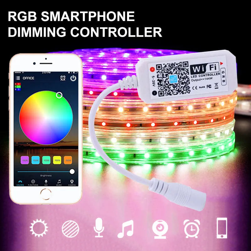 White WiFi light bar controller for RGB LED strips with three-channel control