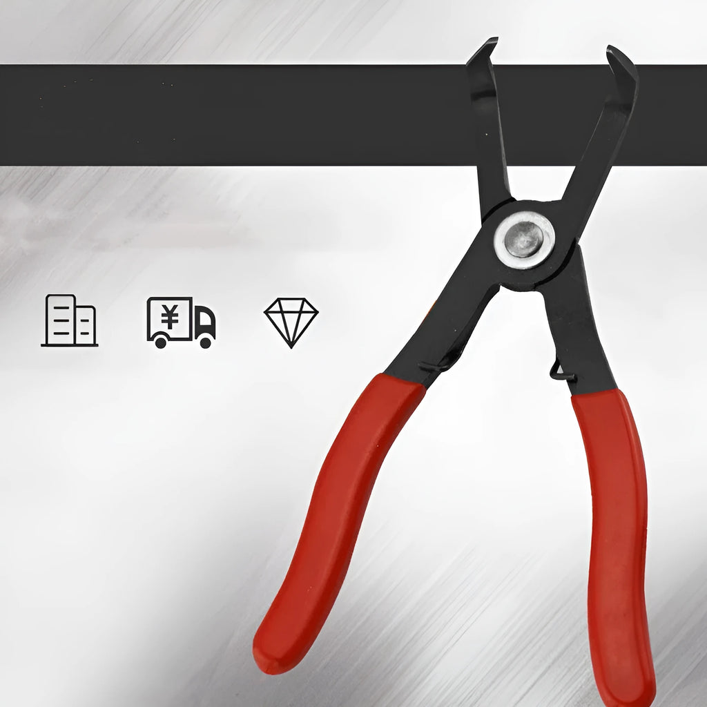 Red interior round nail removal pliers with PVC handles and 0-26mm adjustment