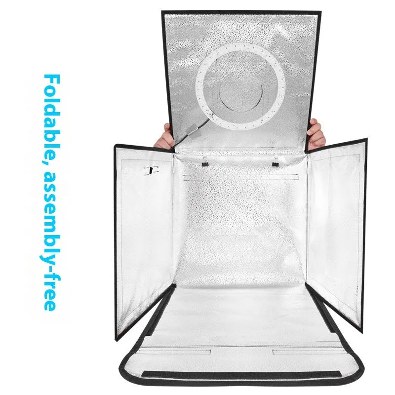 50cm studio light box with metal frame and reflective cloth background for product photography