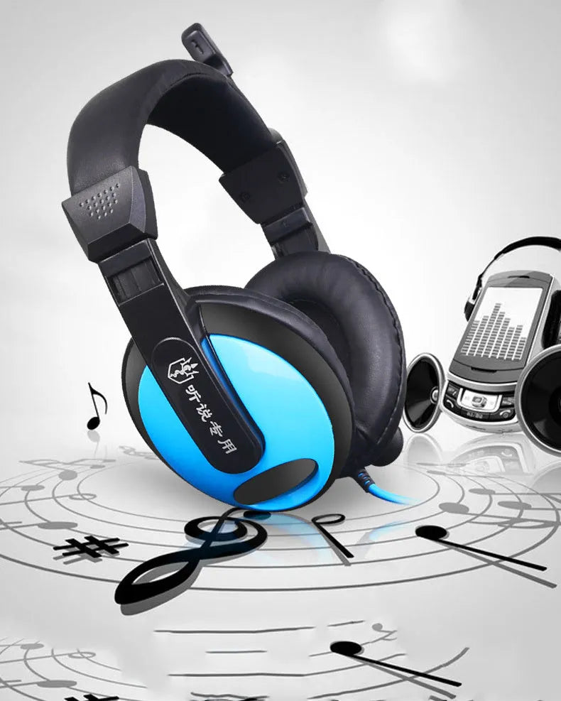 Blue e-sports gaming headset with microphone and 1.8 metre cable