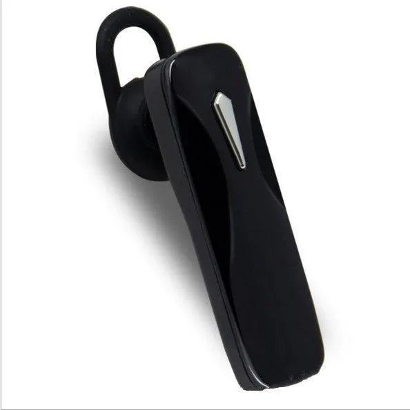 M163 black and white Bluetooth car headset for hands-free calling and music control.
