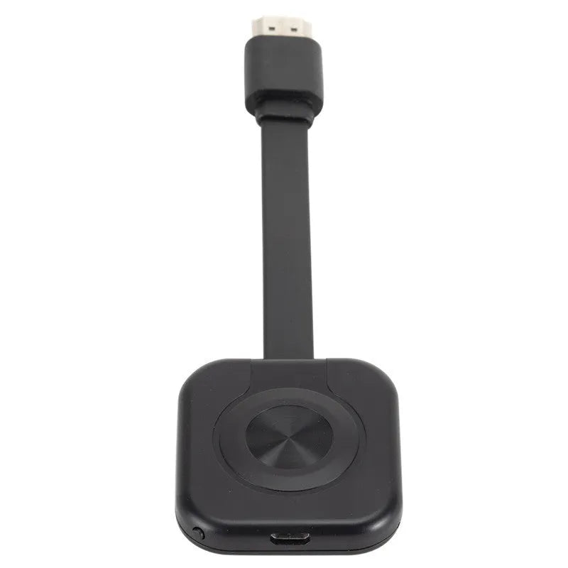 Wireless HDMI transmitter for mobile screen mirroring measuring 4.6 x 4.3 x 0.6 cm