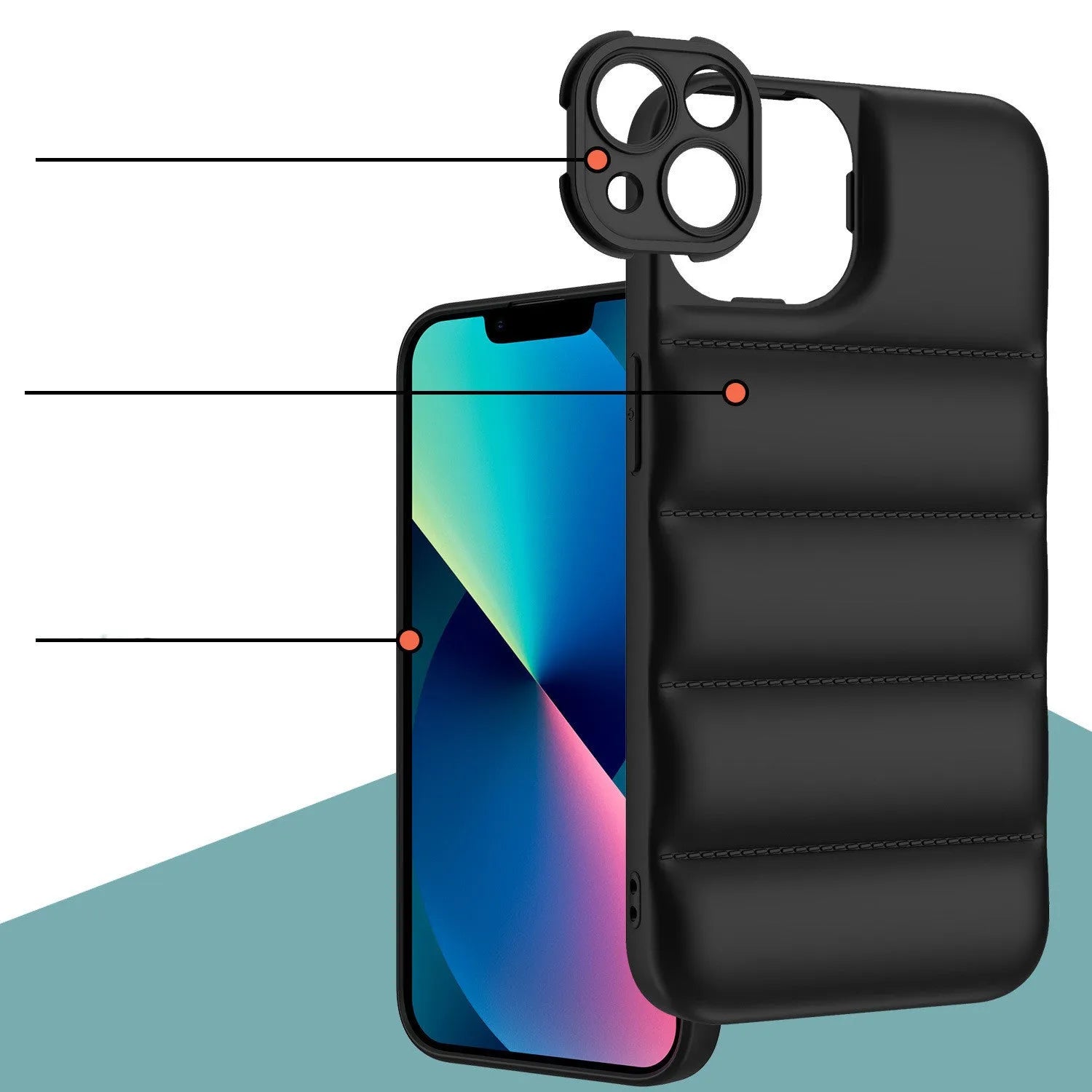 Solid colour TPU protective back cover case for iPhone models on a plain background.