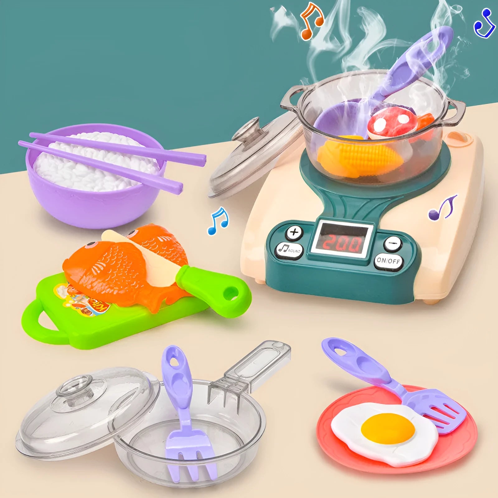 Plastic toy kitchen play house for infants with induction cooker simulation in 02 Play House colour
