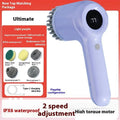 USB rechargeable electric cleaning brush in light grey or purple with waterproof charging for kitchen dishwashing