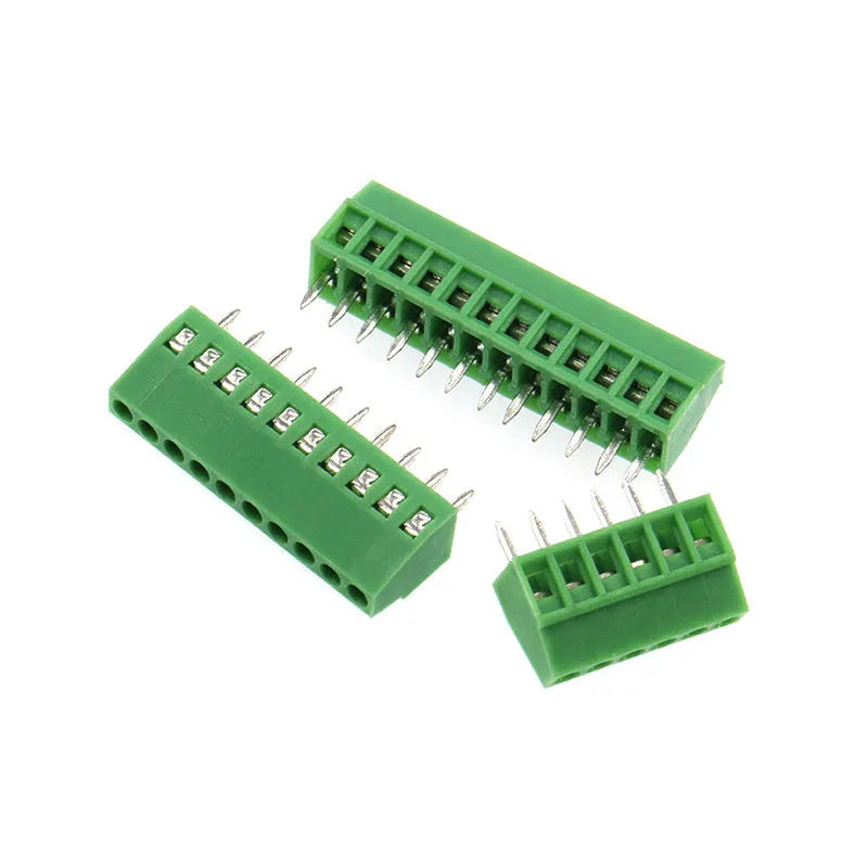 Green bolt-style wiring terminal connector joint with 2.54mm spacing, 18AWG wire compatibility, two connection points, and 6A 150V rating