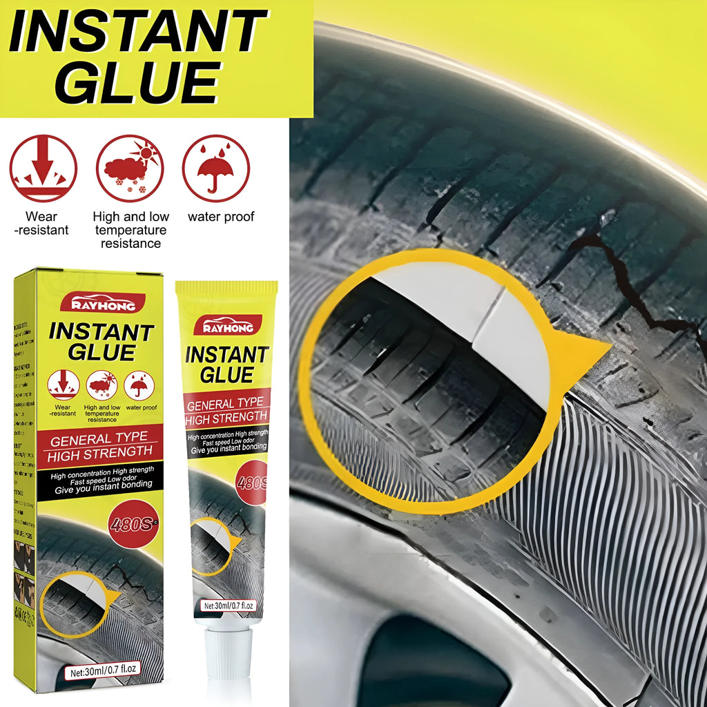 30ml car tyre repair glue tube with hydroxyethyl fibre and acrylic resin formula for sealing tyre cracks