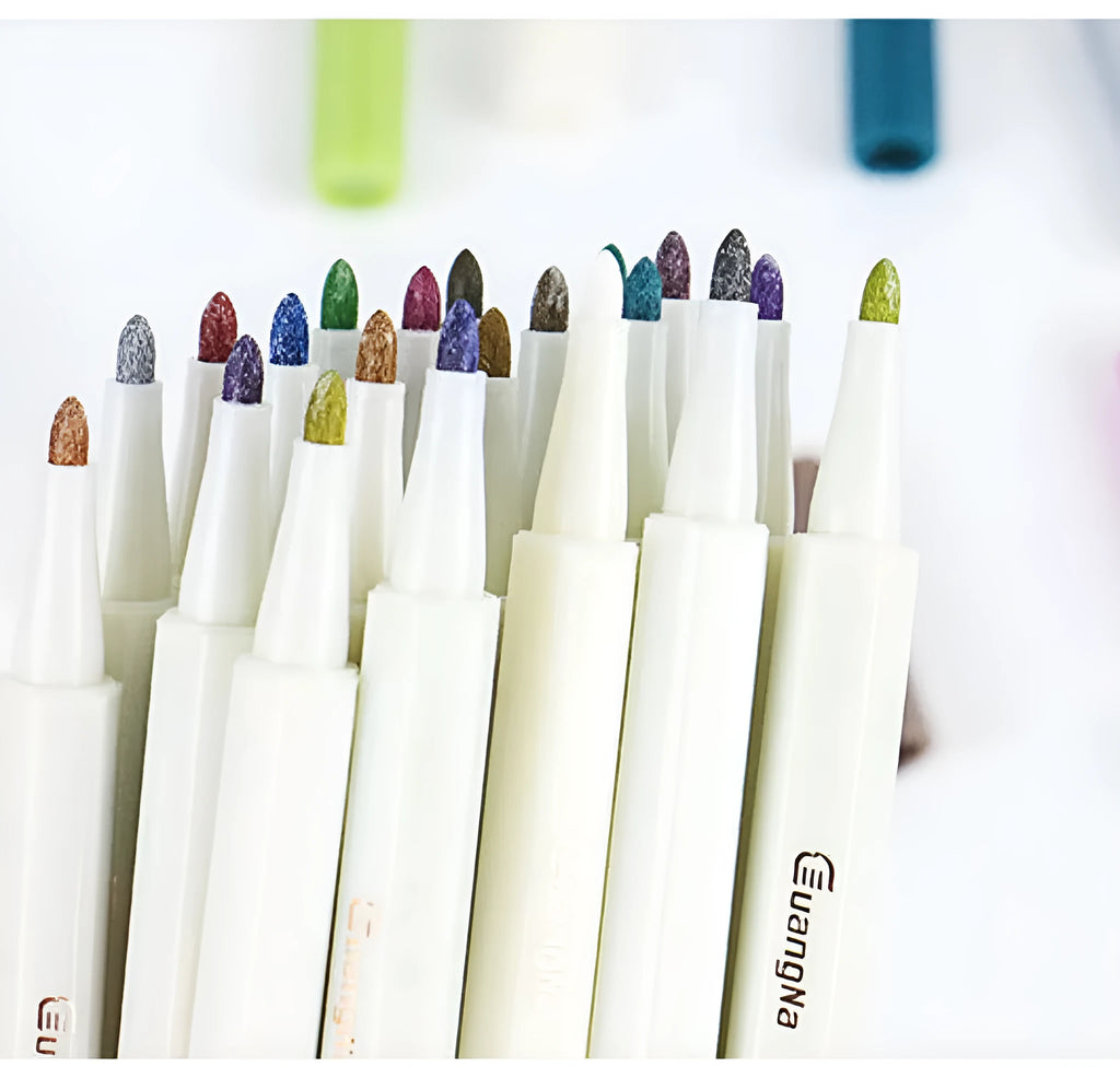 16.3cm paint marker pens in PP environment-friendly material, non-toxic, Black Gold Silver White