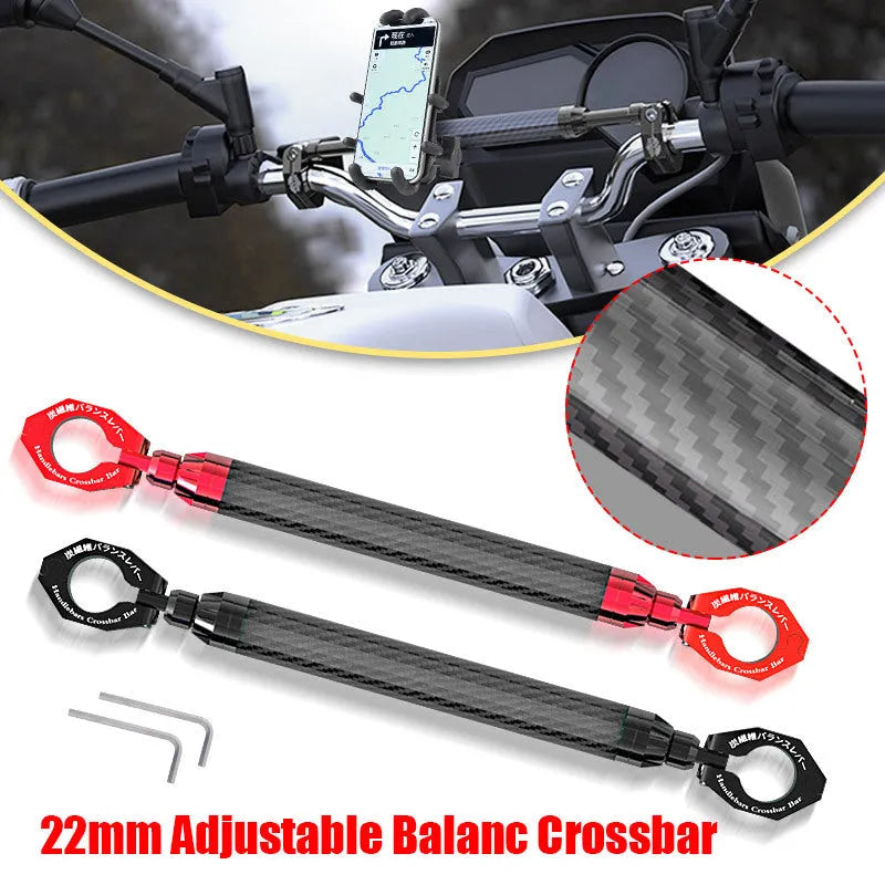 Red and black T6 aluminium alloy carbon fiber motorcycle balance bar handlebar with CNC anodic oxidation finish