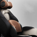 Car massage cushion with memory cotton construction and electric massage waist cushion in classic black colour