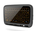 H18 mini wireless keyboard with backlit keys and touchpad in black