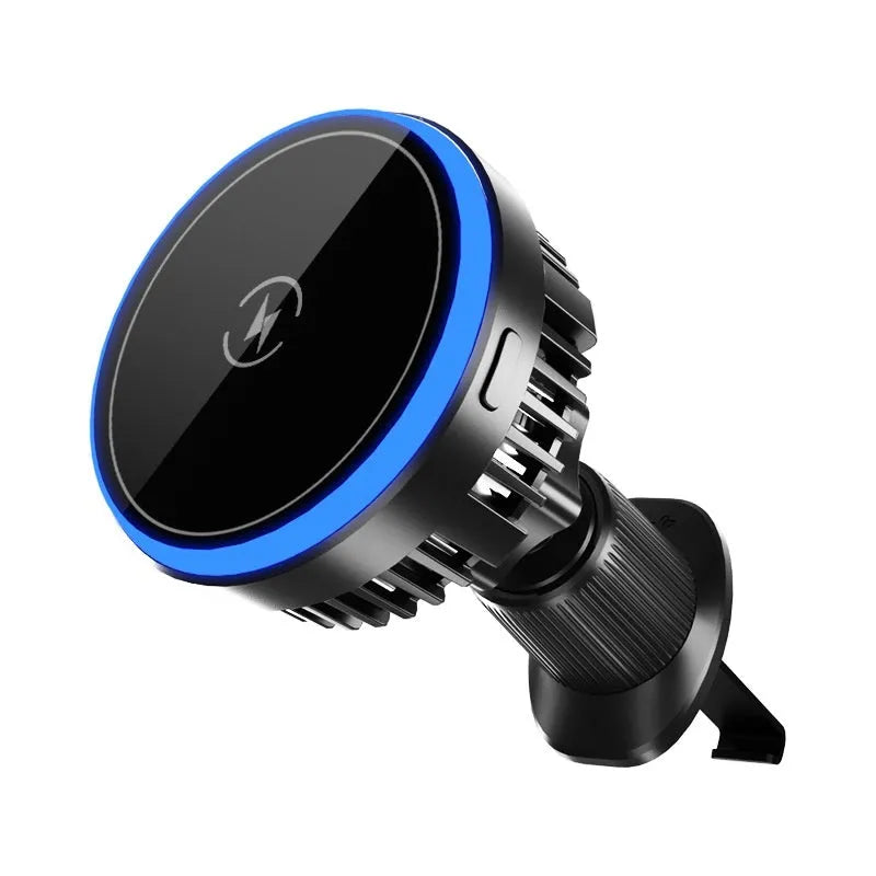 Black magnetic car wireless charger navigation rack with Type-C input and 15W output