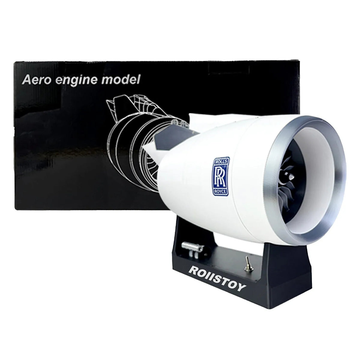 Airbus A380 TR900 Fanjet model 41cm plastic assembly kit with blue light and red tail flame on base