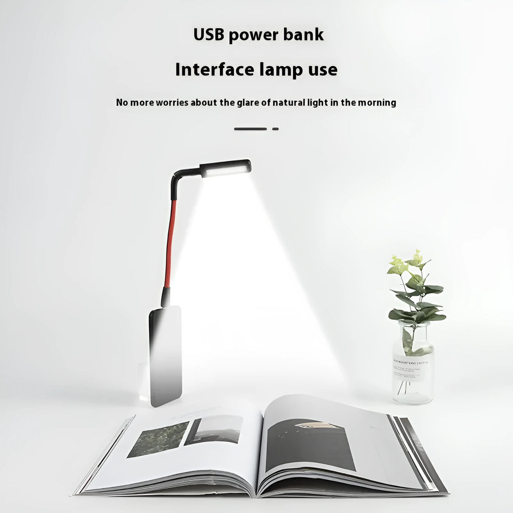 Smart gesture-sensing USB night light in red and black, compact 222x27mm size, three-colour LED ambient light