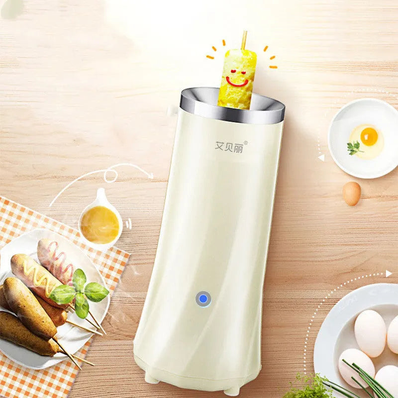Beige coloured compact automatic mini breakfast machine on kitchen counter