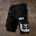 Men's 3D digitally printed shorts with zipper closure in polyester fabric