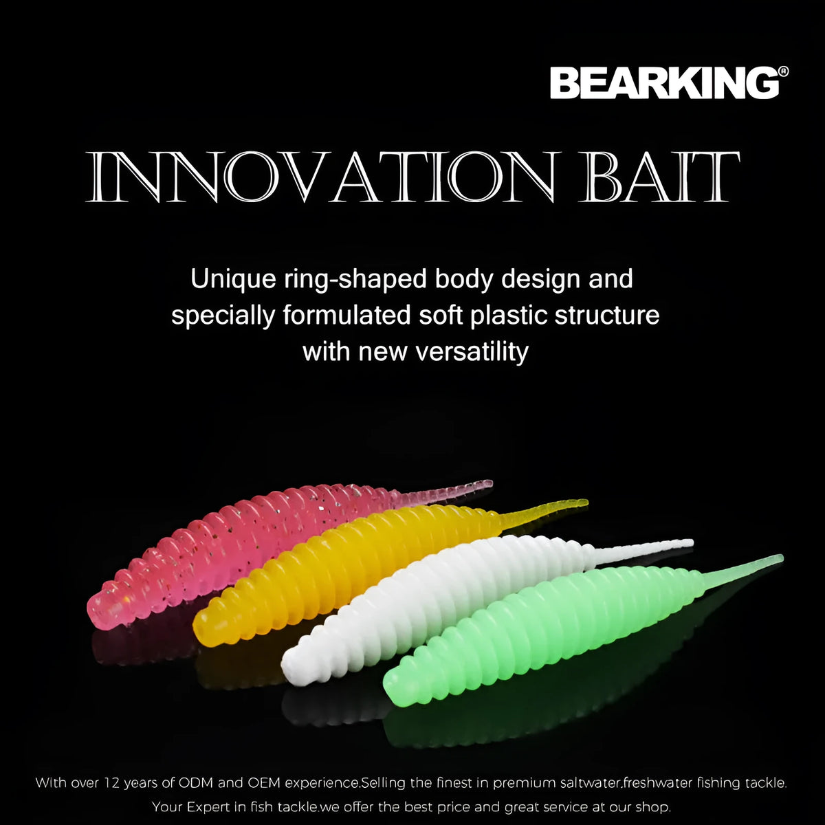 Micro Luer Soft Lure 49mm 0.9g soft worm fishing bait in multiple colours