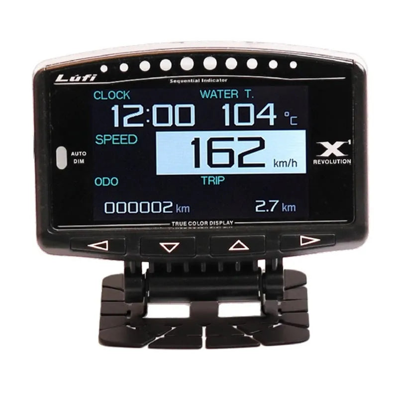 X1 automotive OBD instrument with LED display and metal case