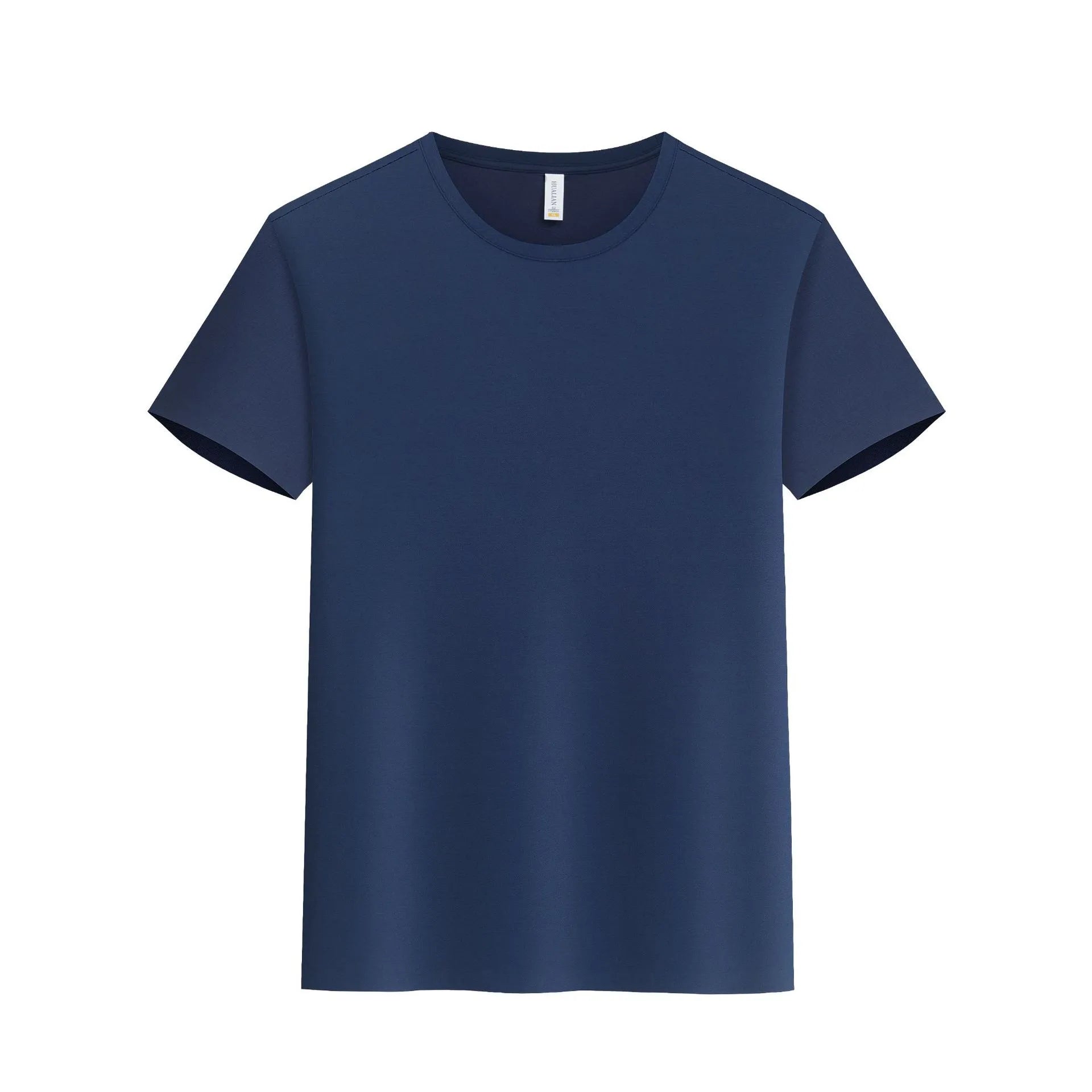 Slim fit round neck short sleeve fitness top in solid colour, nylon spandex blend, available in black and other colours from S to 4XL