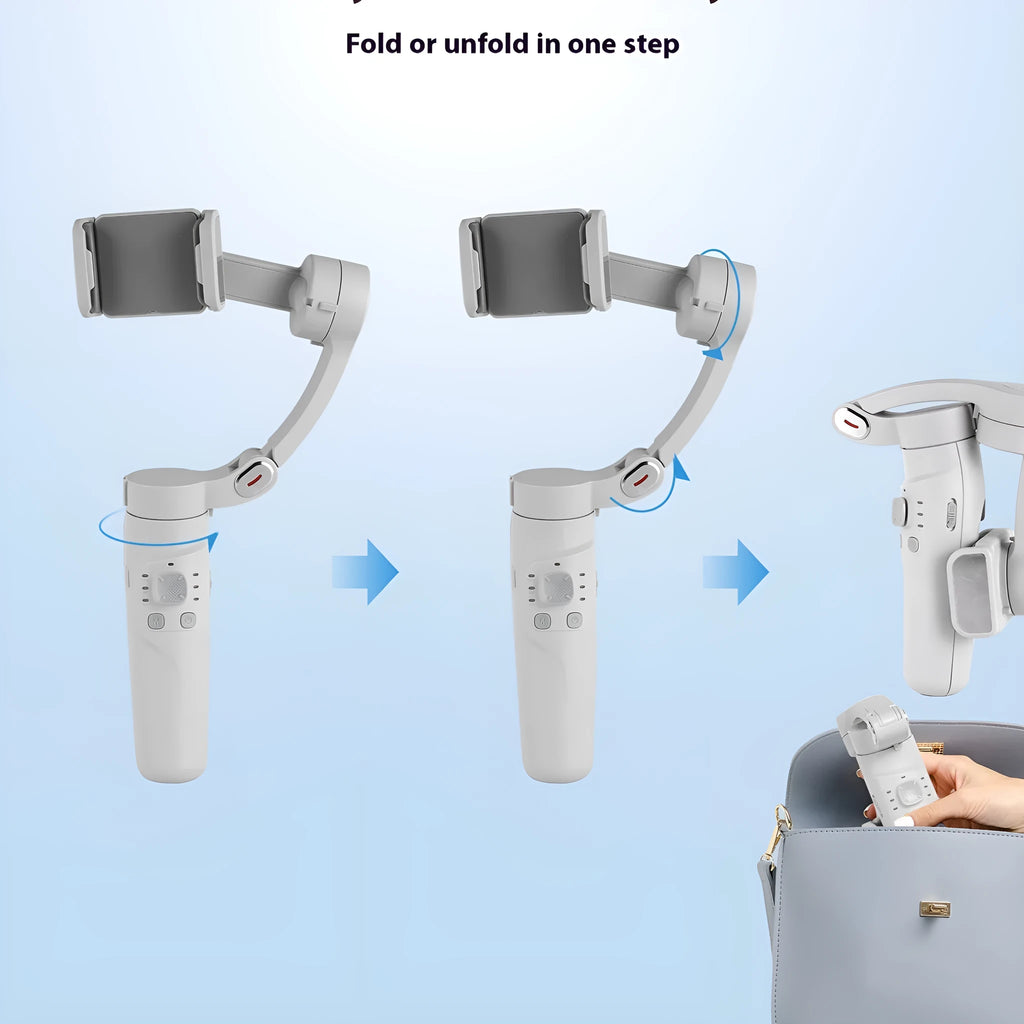 New M01 handheld tripod phone stabilizer in three-axis stable series, lightweight ABS design