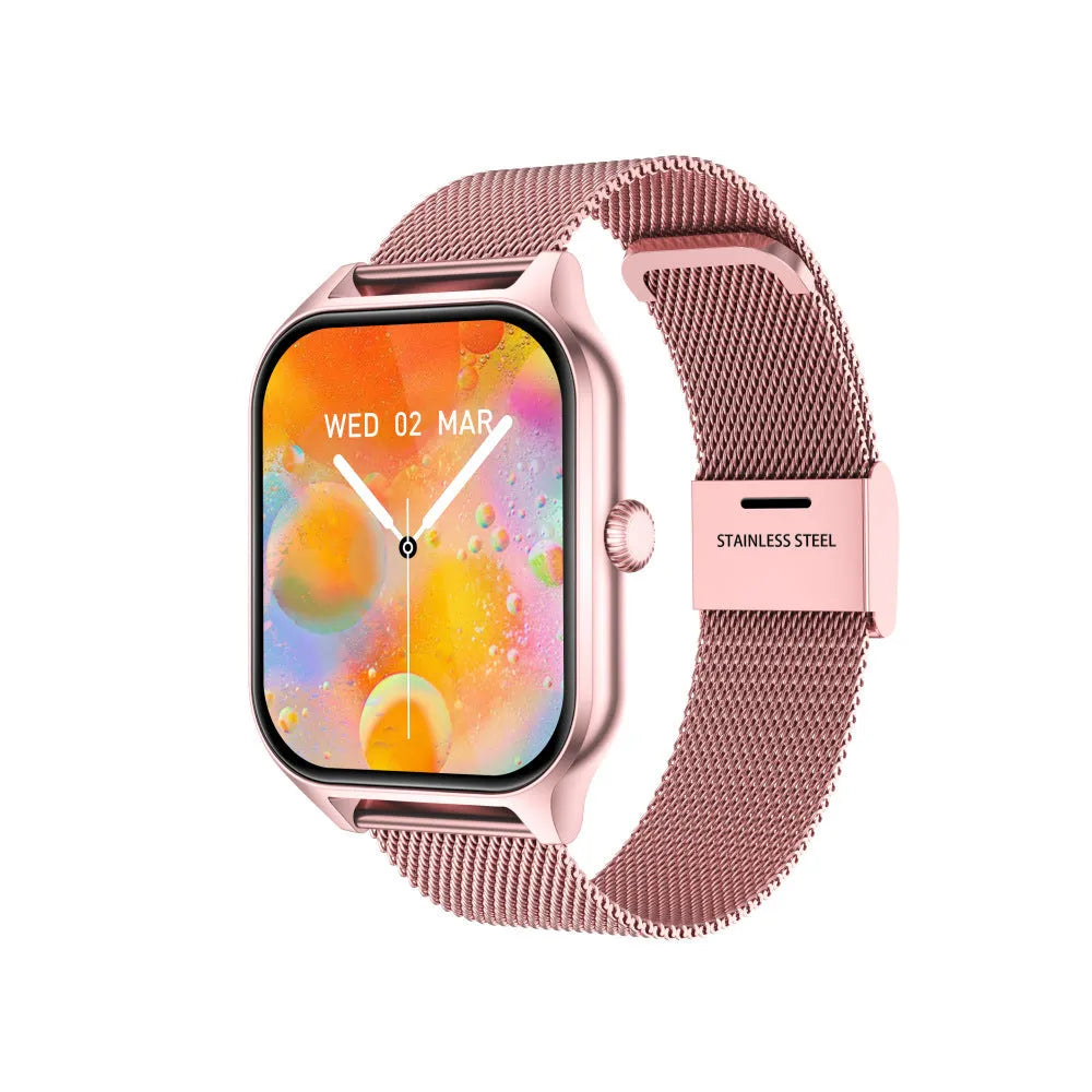 Multi-sport mode watch with alloy case, 12mm thick, available in rose gold, black, silver, or gold, gift box packaging