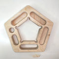 Birch climbing board finger force plate with pentagonal and round grip training shapes