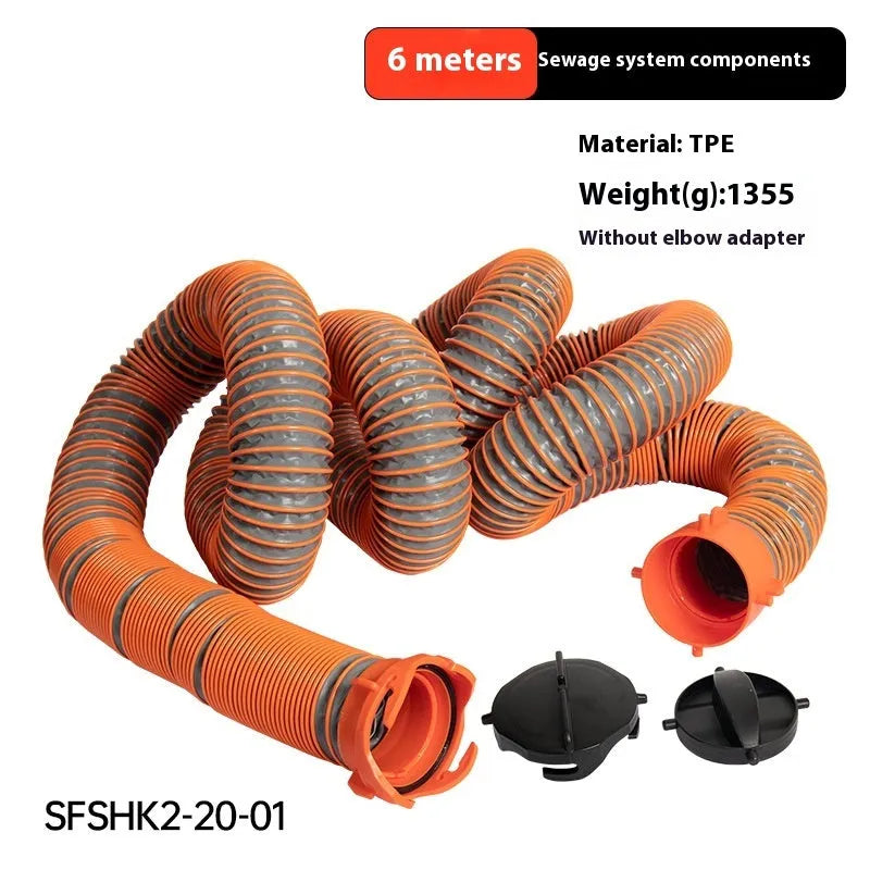 90 degree sewage hose elbow joint for caravan waste drainage systems showing right-angle bend