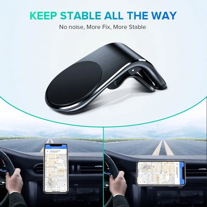 Adjustable car mounting bracket in black, gold or silver for dashboard, windscreen or air vent attachment