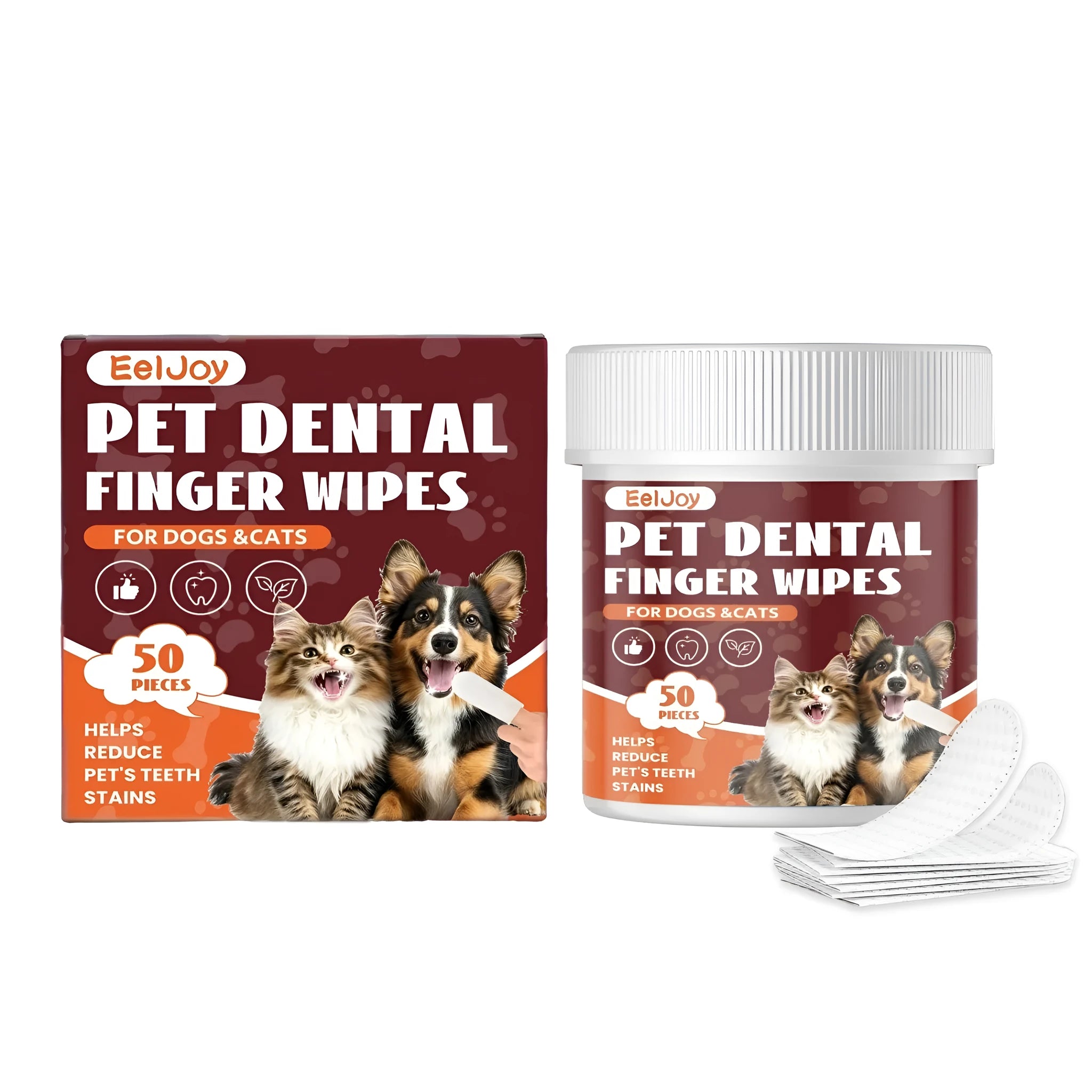 Pet dental finger wipes 50 pieces dog tooth cleaning finger covers with coconut extract