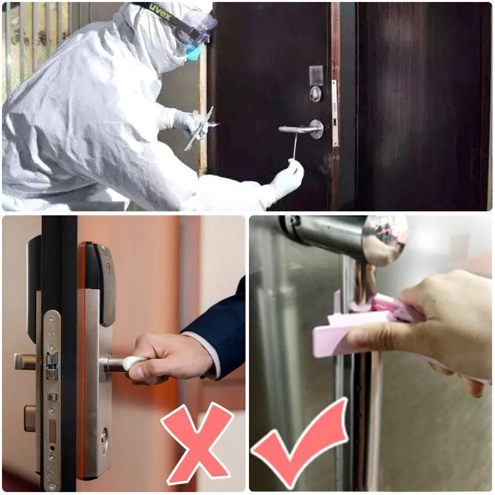 Plastic door opening tool, 11.5 x 2.5 x 3 cm, blue and pink, for epidemic prevention