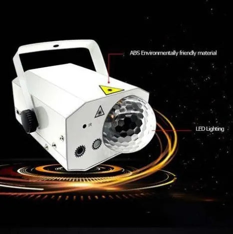 Black or white LED laser magic fan stage lighting equipment with dual laser beams and RGB LEDs