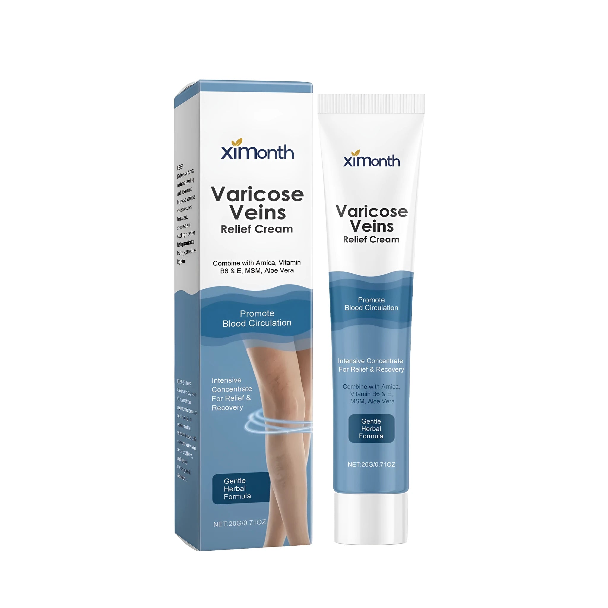 20g tube of varicose vein relief cream with arnica, vitamin B6 and vitamin E