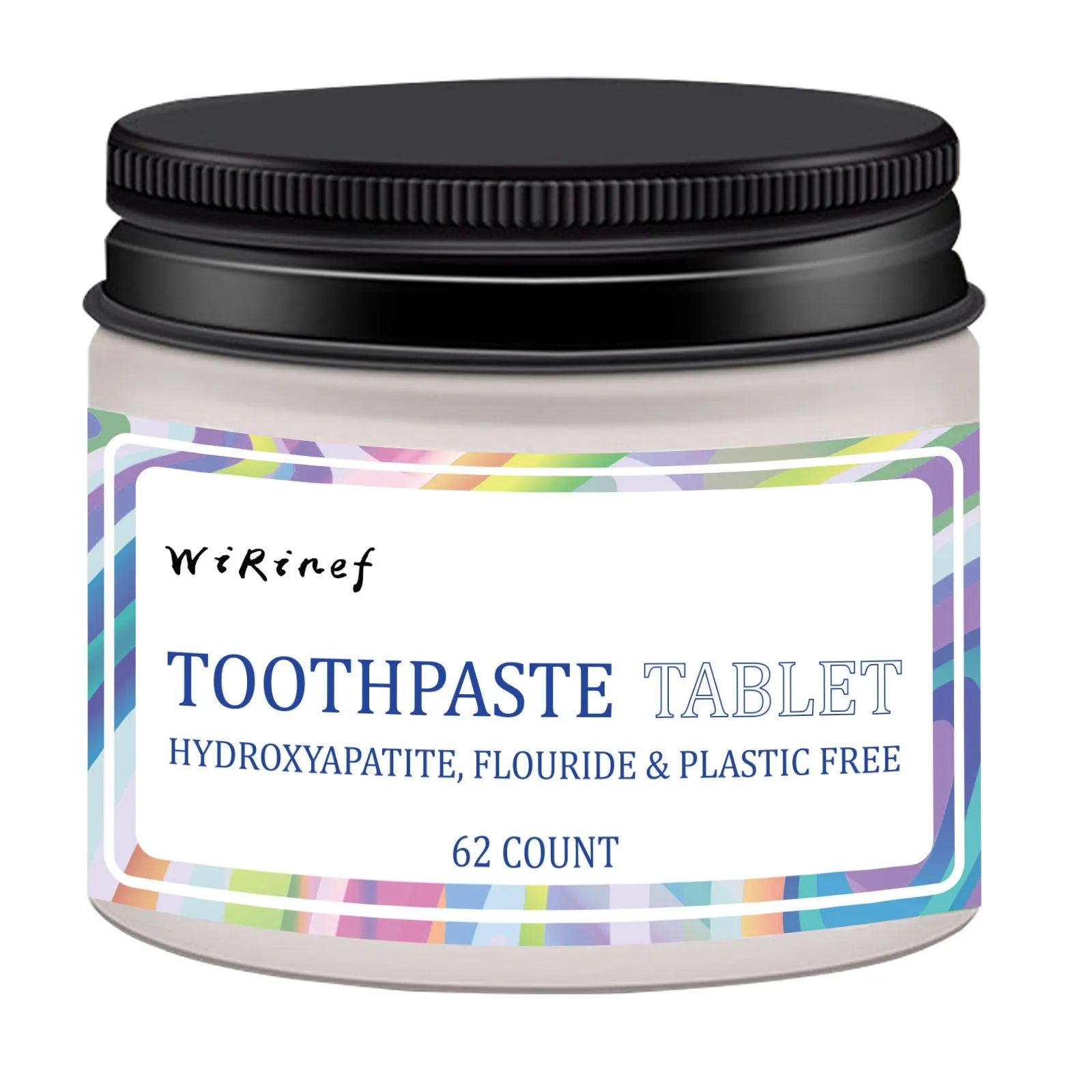 Portable toothpaste tablets in solid TP19 formulation, 62-piece pack for travel oral hygiene