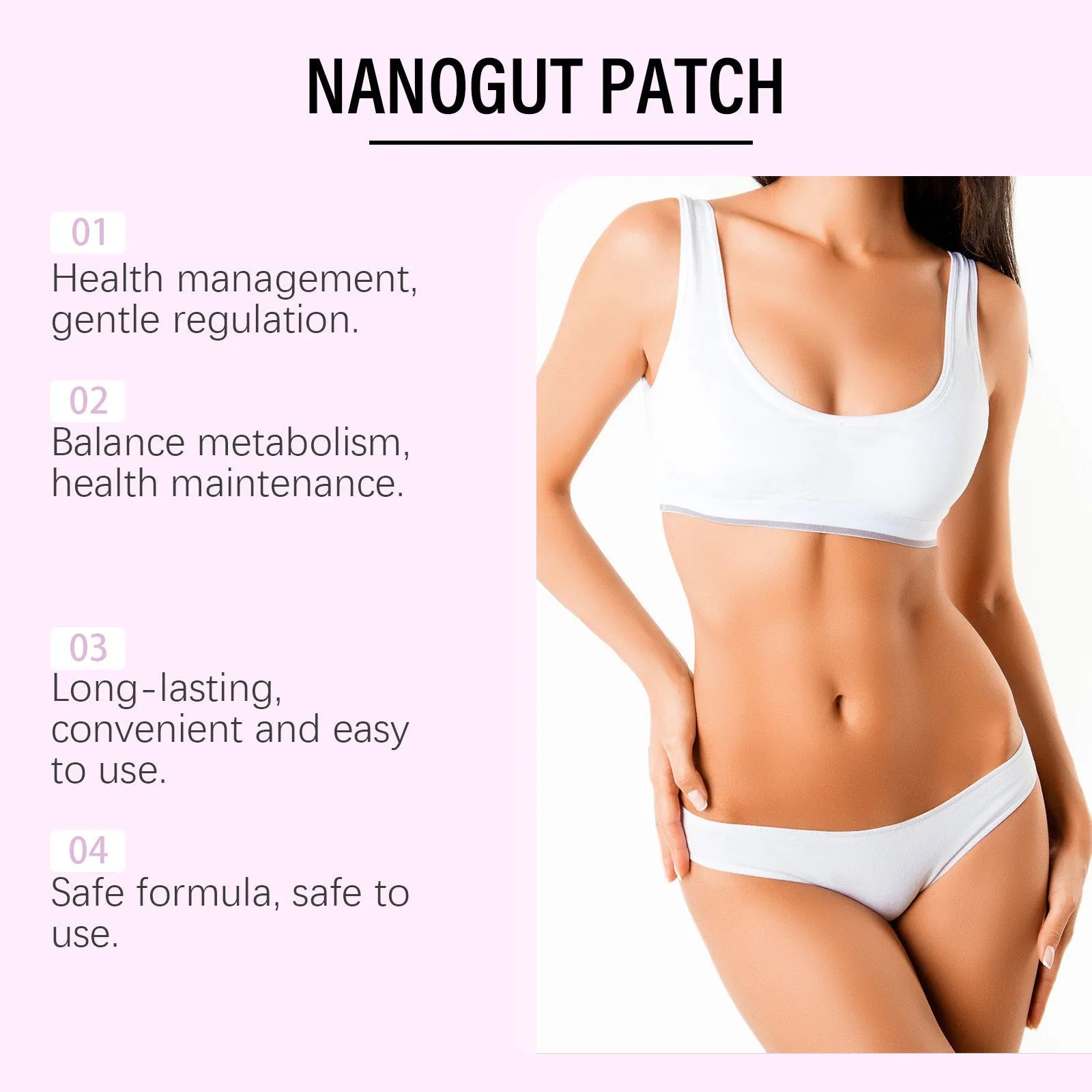 Four 3x3cm nursing adhesive bandage patches with light body display for topical applications
