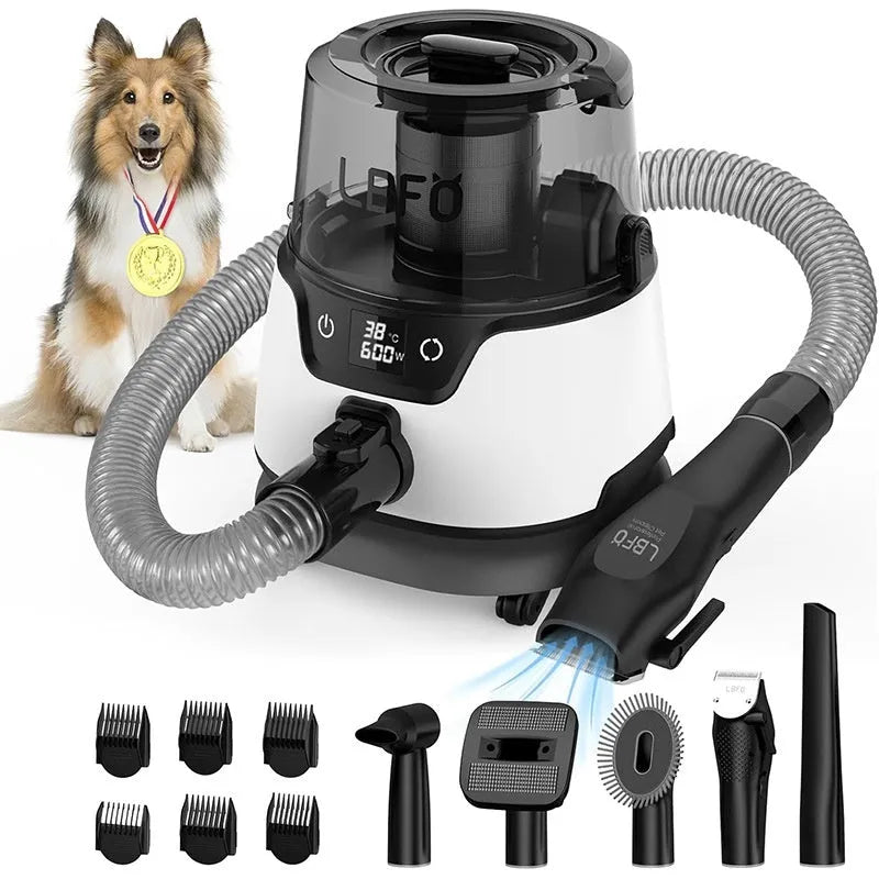 Pet hair suction cleaning high power blowing beauty tool low noise shearing machine with trimmer and brush set