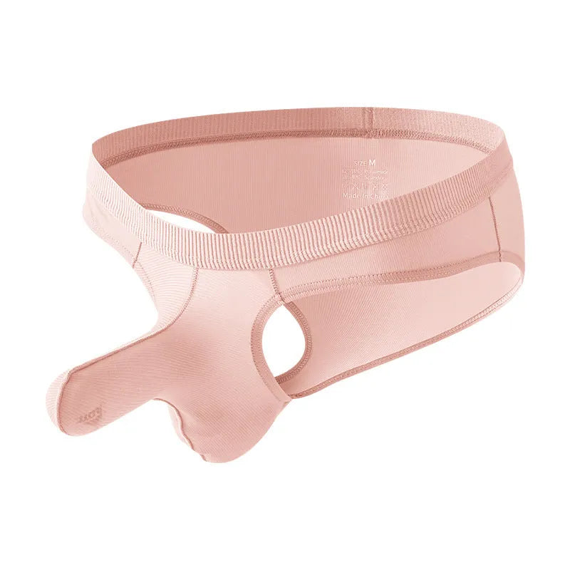 Men's low waist briefs underwear in Ice Silk fabric, shown in multiple colours.