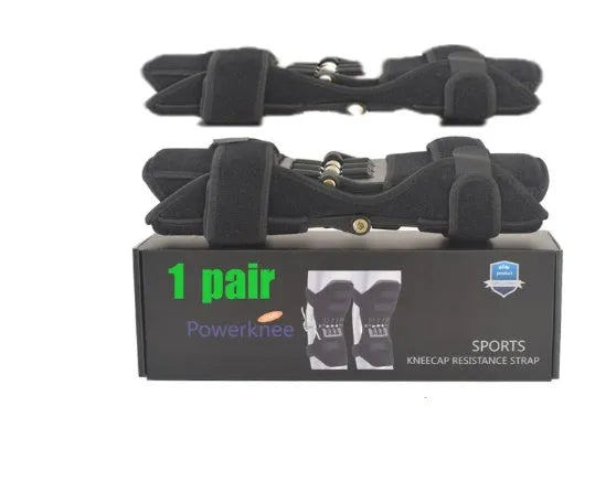 Adjustable knee brace with patella booster spring for mountaineering and sports activities
