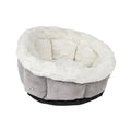 Petal cat mat in grey with raised edges for cat or small dog, 48x49x25cm plush pet nest