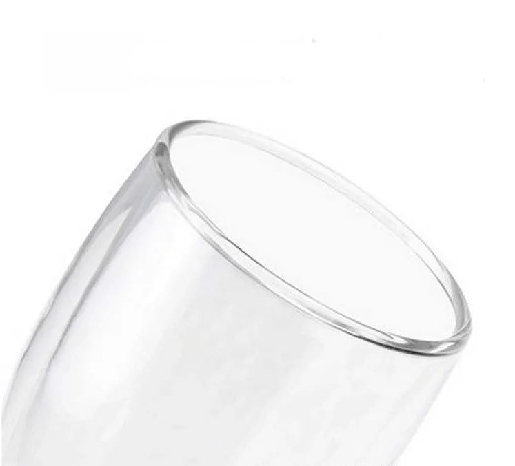 Double wall heat resistant glass coffee cup Chinese style 250ml on table