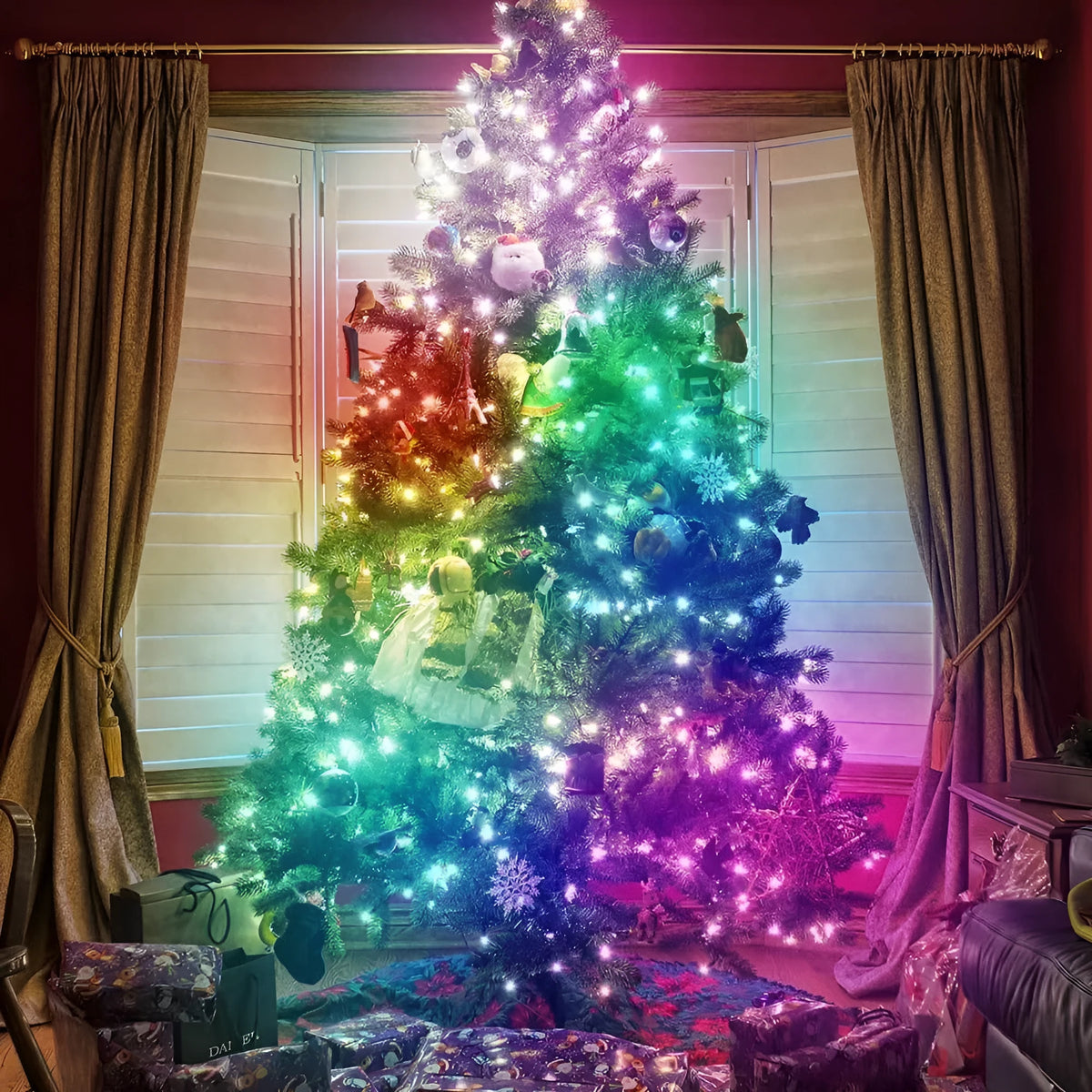 Bluetooth graffiti point control symphony light string in plastic, picture colour, 100 LED or 50 LED options