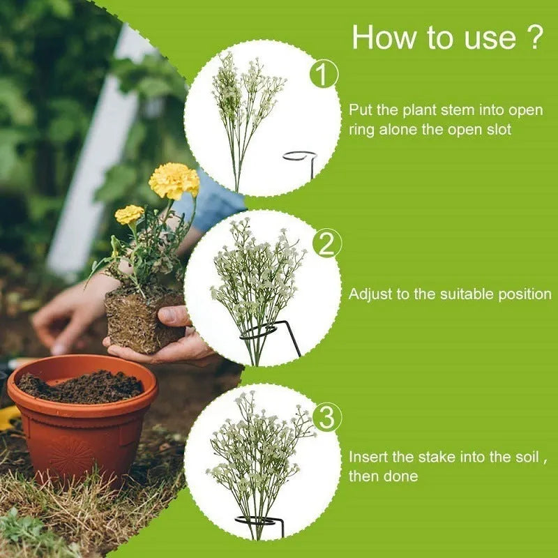 Metal round plant support stake for climbing plants, wrought iron, available in heights 20cm to 90cm