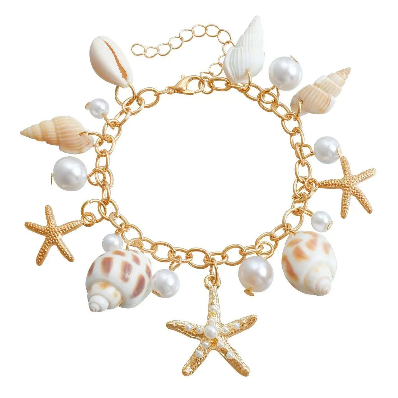 Women's waist chain and bracelet jewellery set with star-shaped alloy decoration