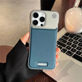 Aromatherapy leather magnetic phone case for iPhone in black, frameless hard PC, frosted anti-fingerprint finish